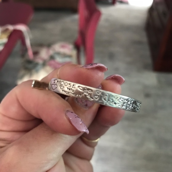 Sterling Silver Mantra Cuff Bracelet - Picture 6 of 7